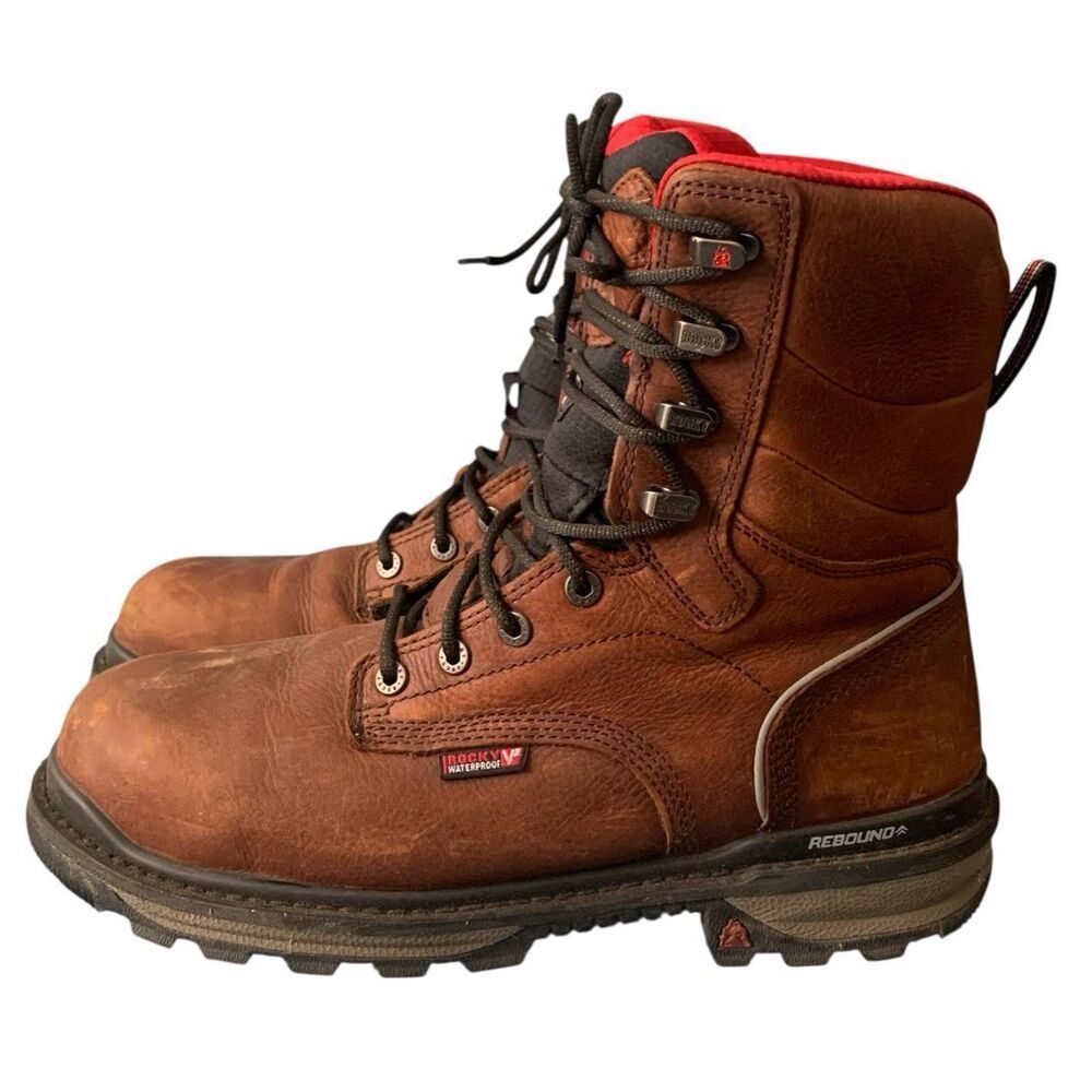 Rocky Rams Horn Composite Toe Waterproof 800G Insulated Work Boot Men 10.5